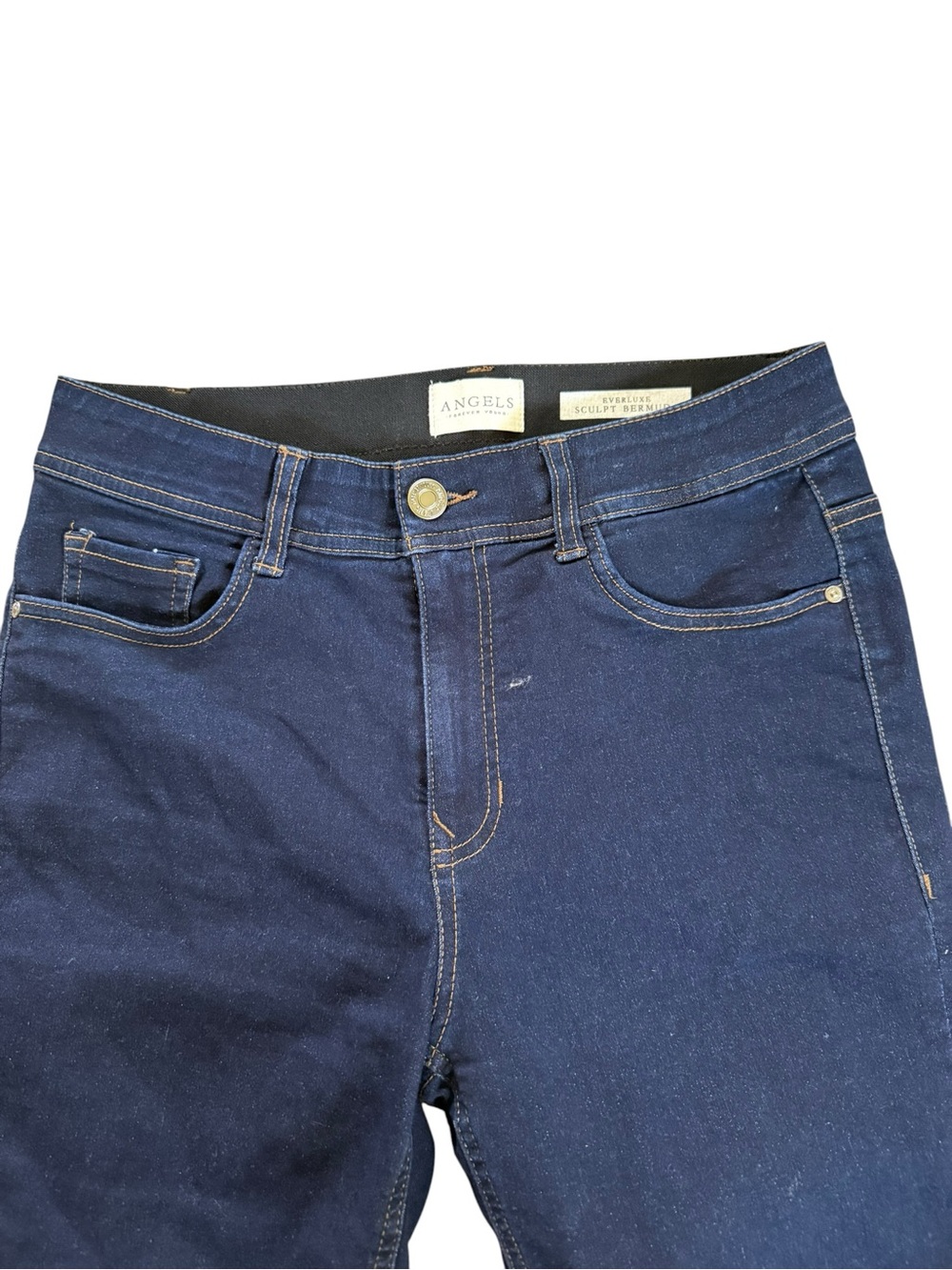Womens Angels Forever Young Roll-Cuff Denim Bermuda Shorts EUC Size 8/29 - Picture 3 of 9